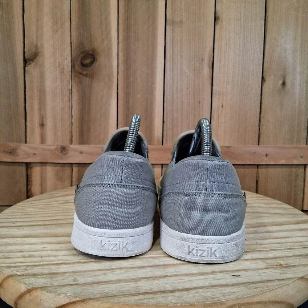Kizik‎ Venice Shoes Womens 9 Gray Canvas Slip On Comfort Hands Free Sneakers